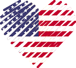 Logo of elmejorsitiodecitas.mx - USA, Heart Shaped Image of USA flag.